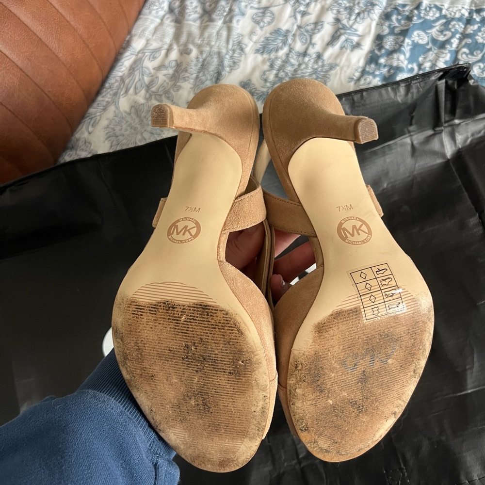 Michael Kors Nude Sling Back Heals Size 7.5 - Picture 6 of 6